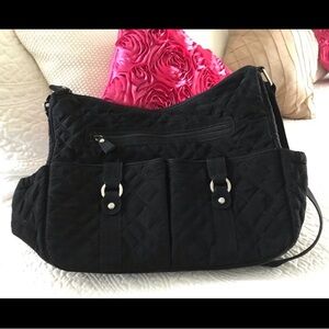 Vera Bradley Black Quilted Zebra Interior Diaper Bag/Tote